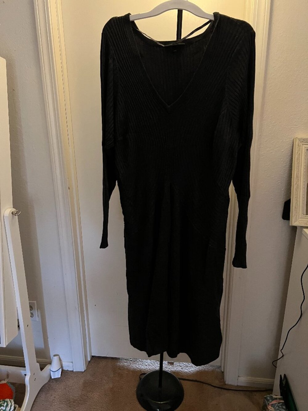 Lane Bryant Black Fitted Sweater Dress W 26-28